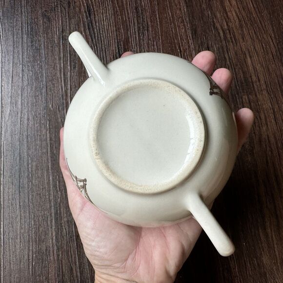 Vintage HOMER LAUGHLIN FLEUR DE LIS GOLDEN WHEAT 5 Bowls Set 5 1/2” + Sugar Dish - Picture 12 of 13